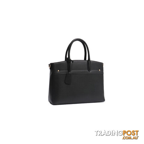 AMELIE BLACK VEGAN LEATHER LADIES WORK HANDBAG