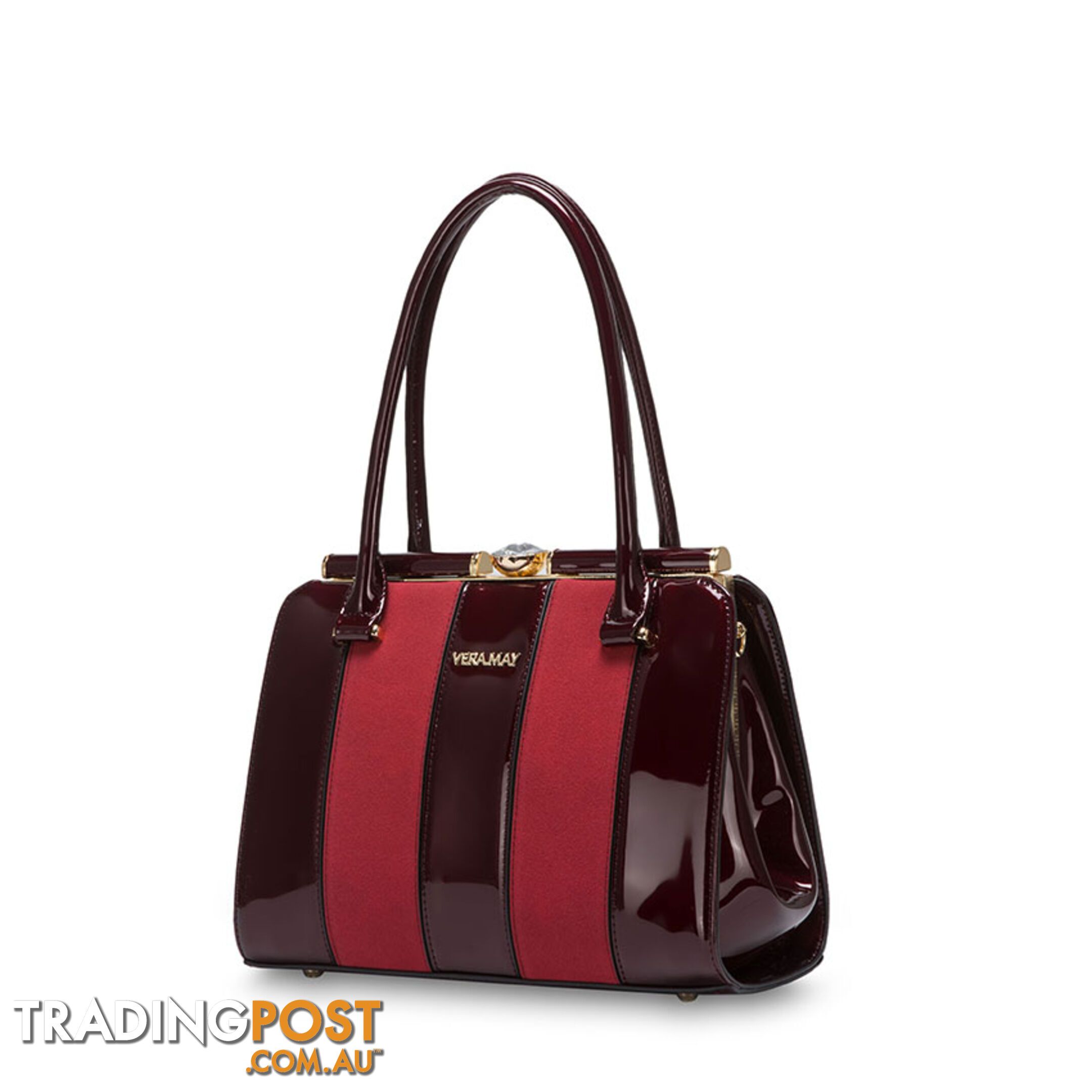 AMALI Burgundy Red Luxe Designer Handbag