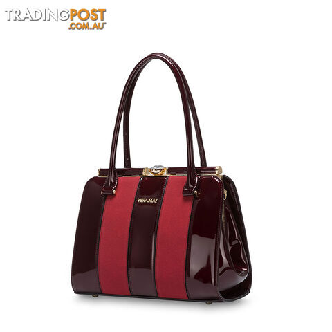 AMALI Burgundy Red Luxe Designer Handbag