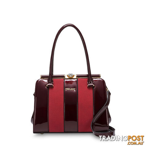 AMALI Burgundy Red Luxe Designer Handbag