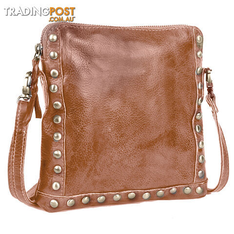 WEST TAN GENUINE LEATHER LADIES HANDBAG