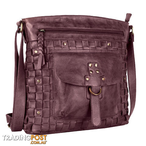 BAO Brown Genuine Leather Womens Crossbody Casual Bag