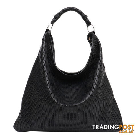 VIBRANT BLACK VEGAN LEATHER WOMENS HANDBAG