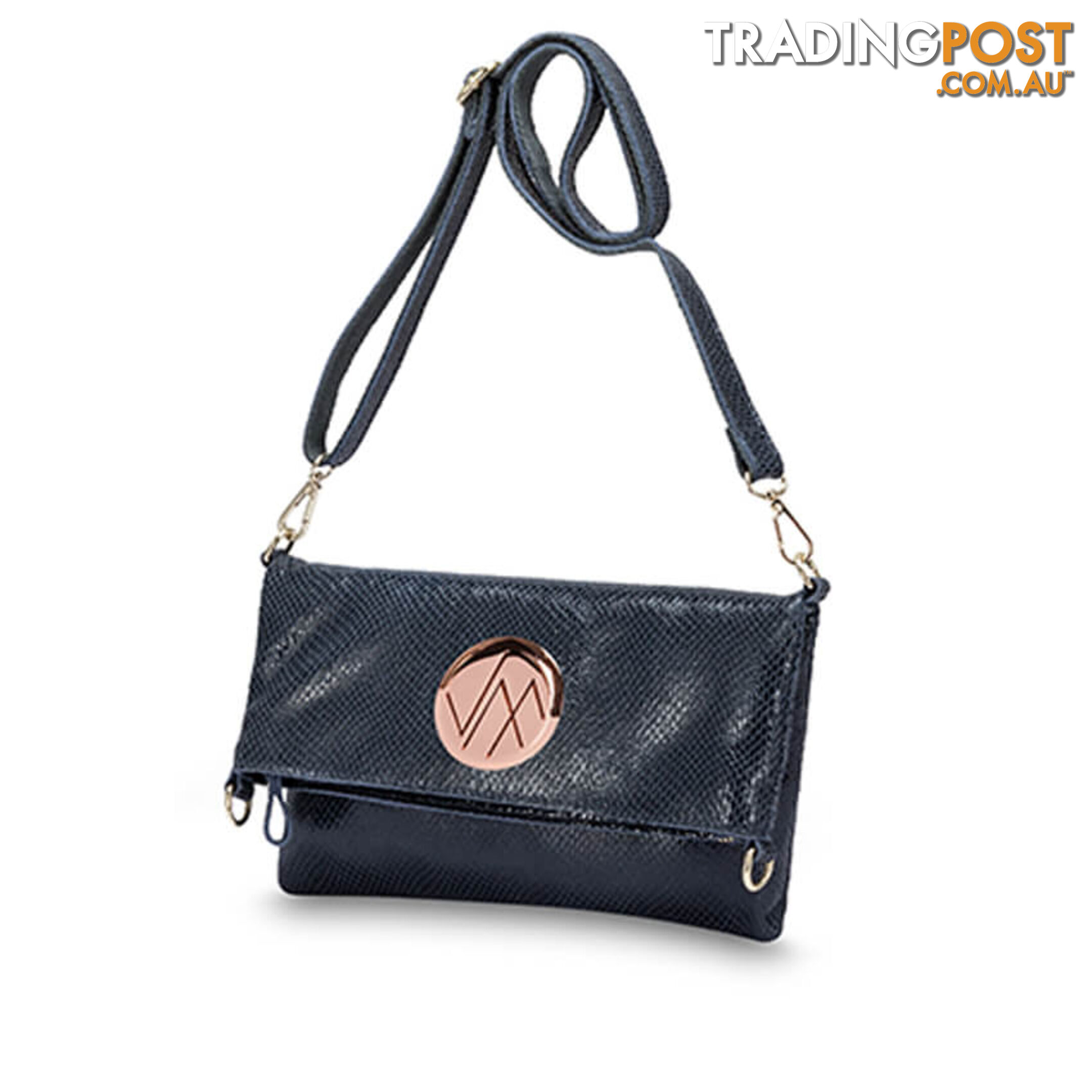 JAMIEE Black Genuine Leather Women Handbag Clutch