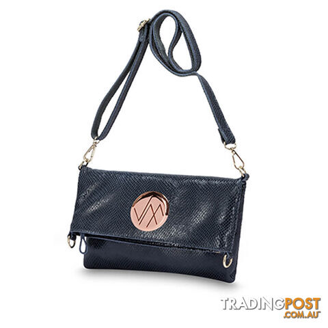 JAMIEE Black Genuine Leather Women Handbag Clutch