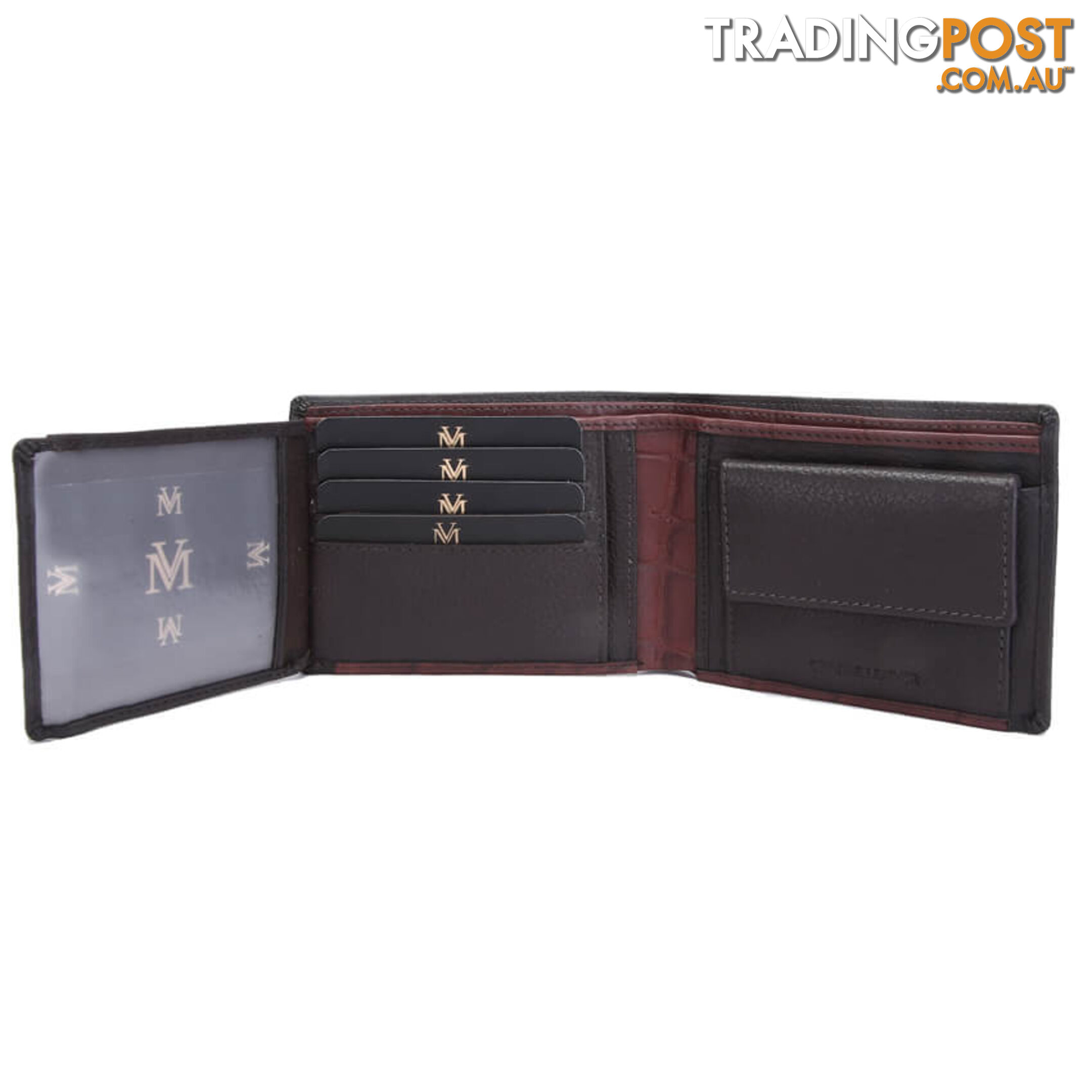 MS3 Genuine Cowhide Leather Mens Sport Wallet