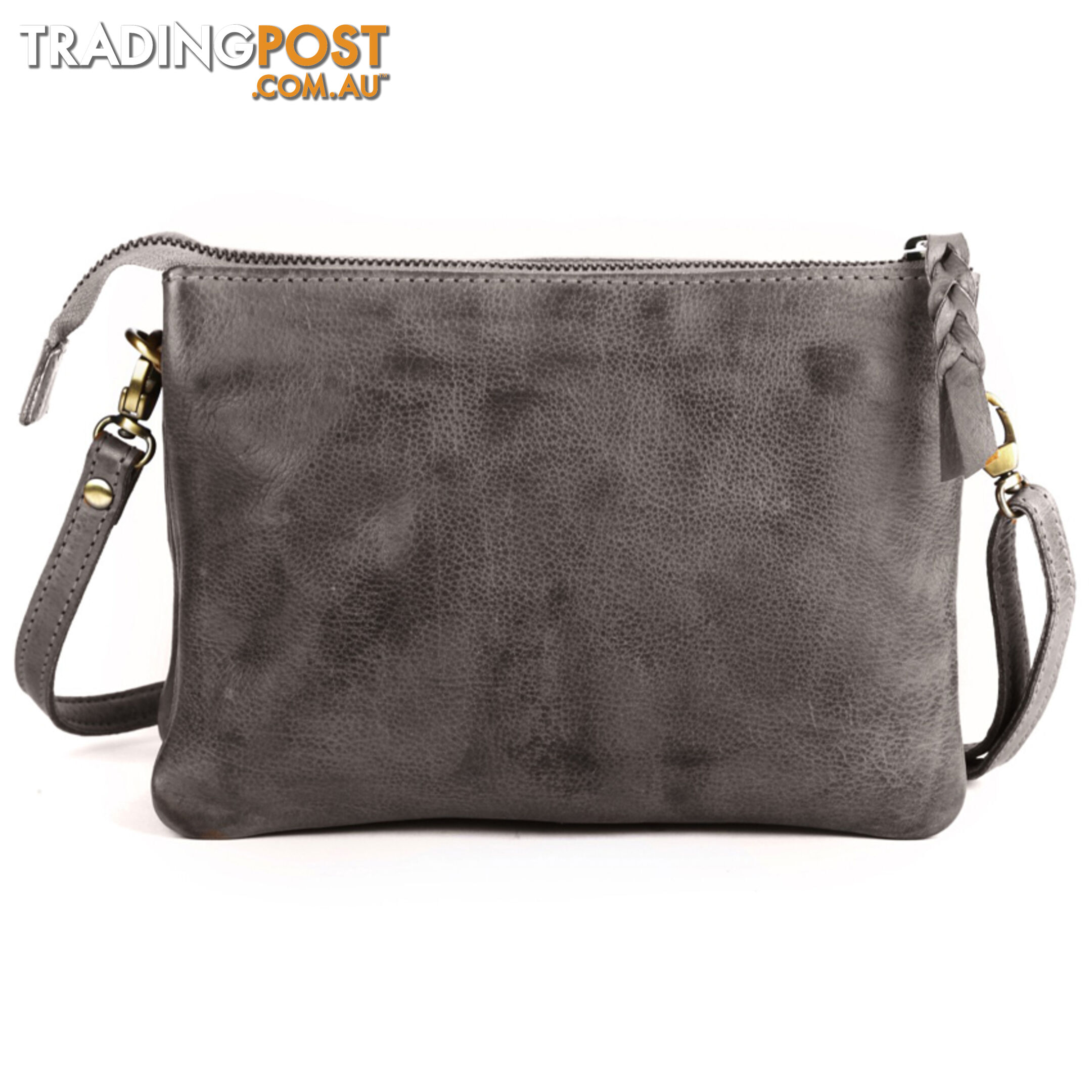 WATKINS DARK GREY GENUINE LEATHER LADIES HANDBAG