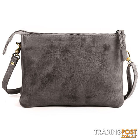 WATKINS DARK GREY GENUINE LEATHER LADIES HANDBAG