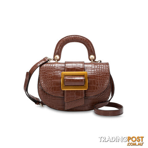 ROSABELLA Brown Croc Womens Fashion Handbag