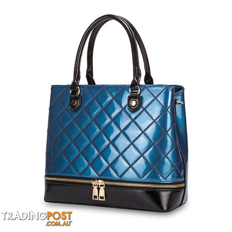 BLAIR Navy Blue Patent Luxe Designer Womens Handbag