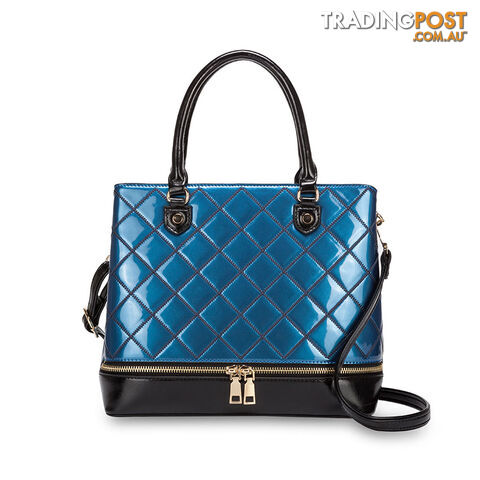 BLAIR Navy Blue Patent Luxe Designer Womens Handbag