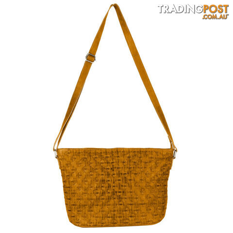 WEBSTER MUSTARD GENUINE LEATHER LADIES HANDBAG