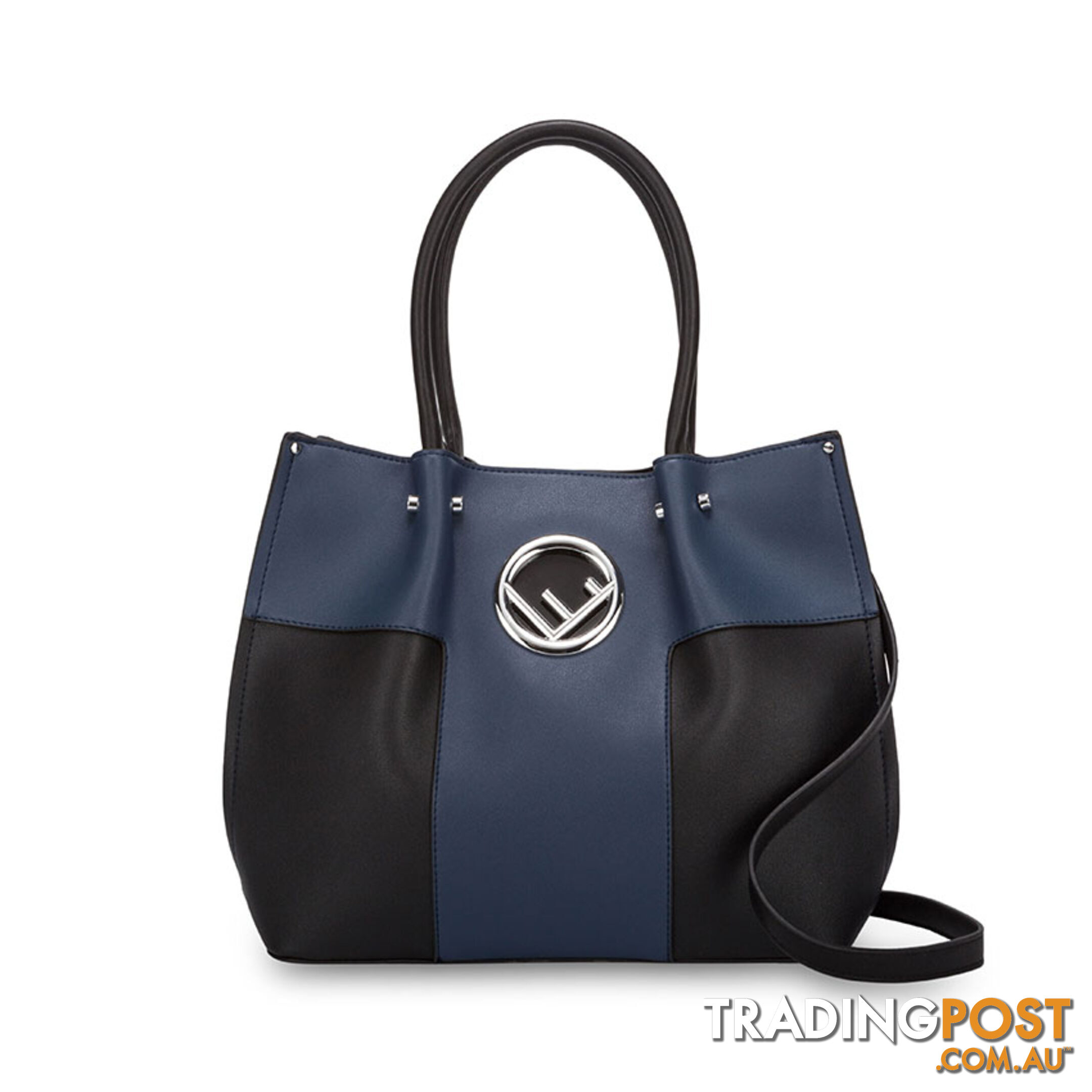 BLAISE Navy Blue Faux Leather Womens Handbag