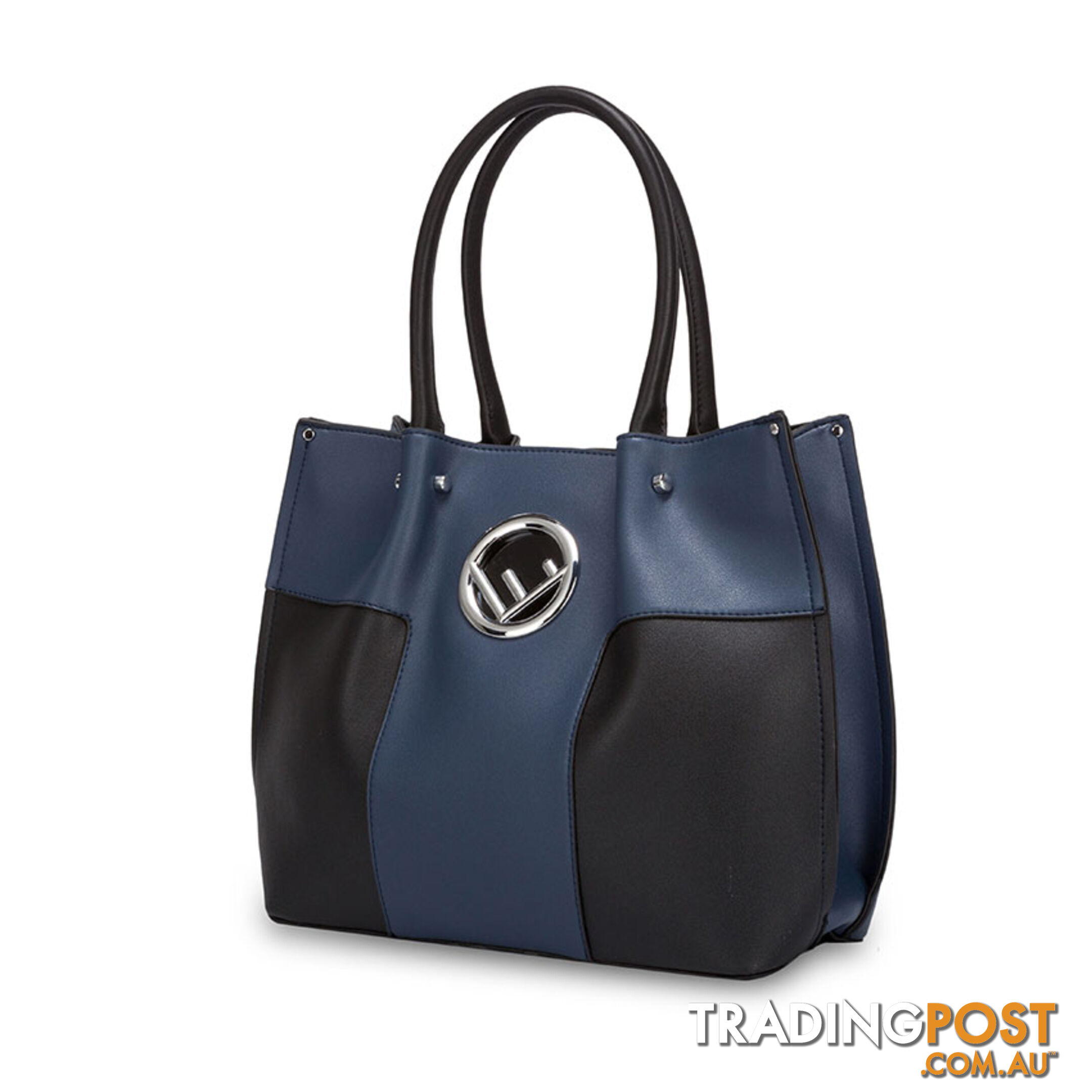 BLAISE Navy Blue Faux Leather Womens Handbag