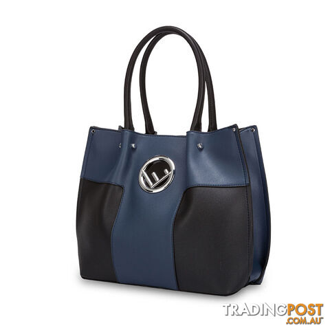 BLAISE Navy Blue Faux Leather Womens Handbag