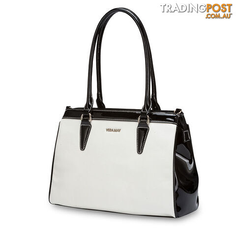 Meredith White Womens Fashion Work Handbag