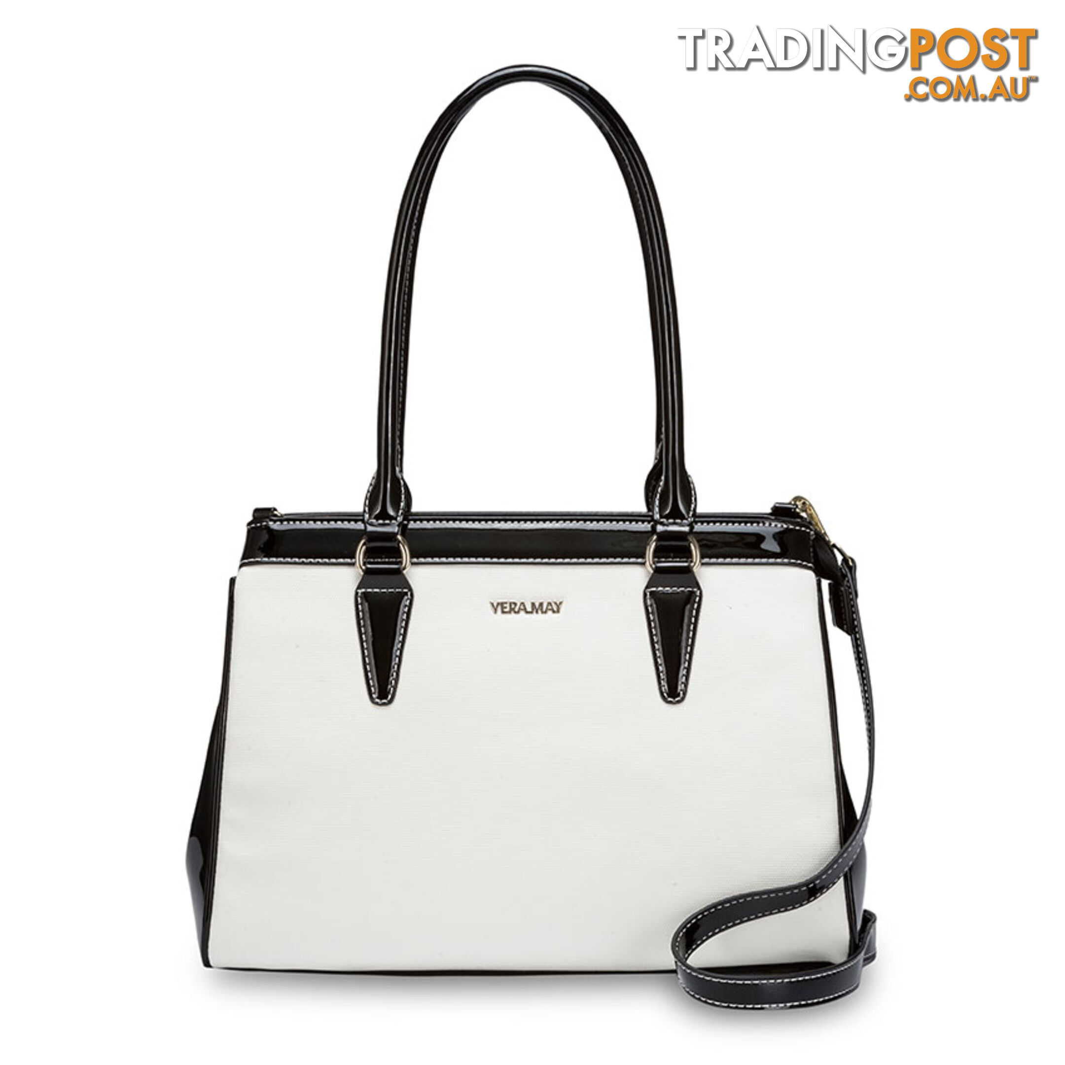 Meredith White Womens Fashion Work Handbag