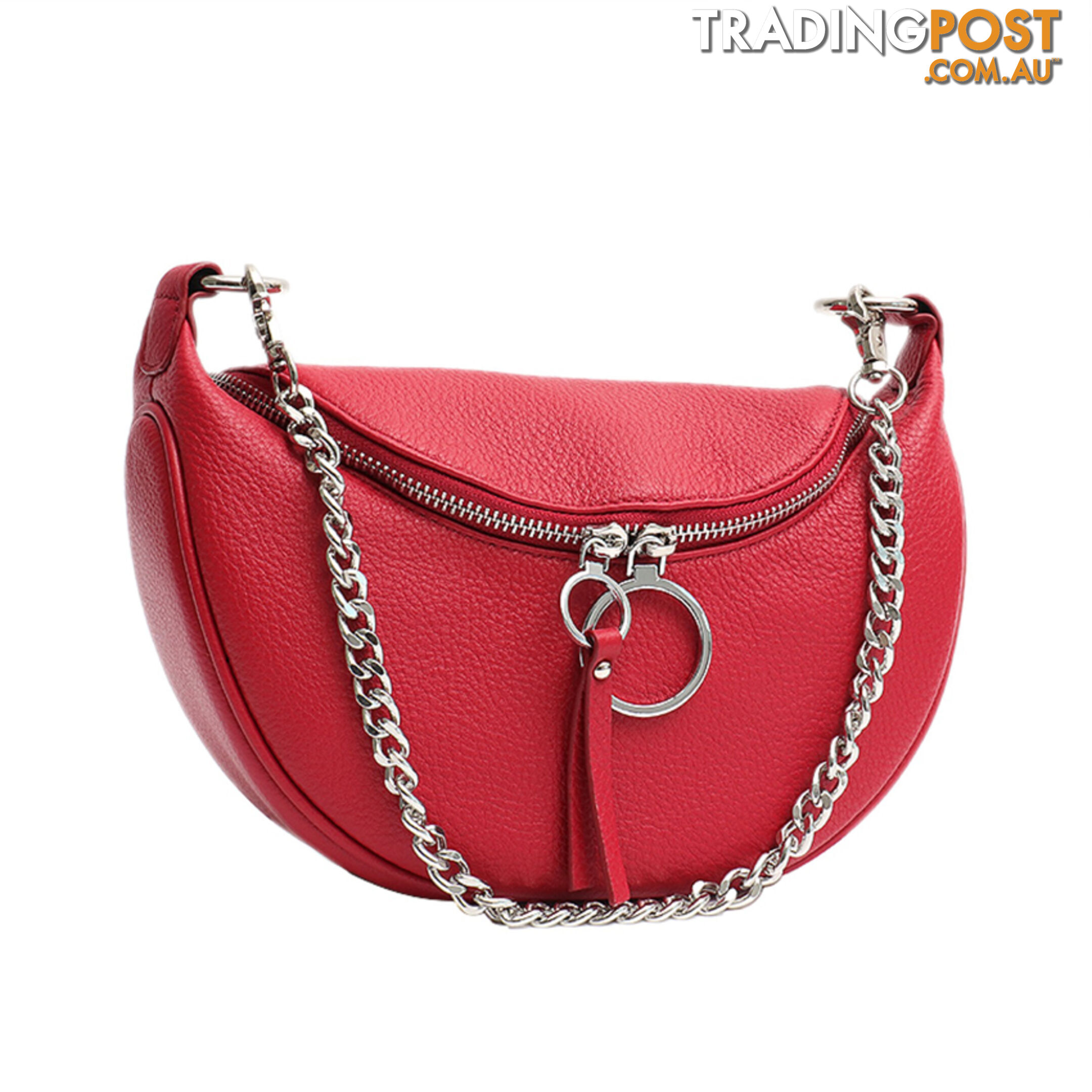 CANDACE RED GENUINE LEATHER LADIES HANDBAG