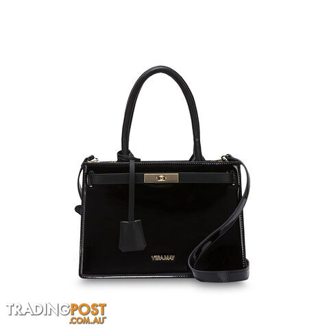 BLAKE Black Patent Luxe Designer Womens Handbag
