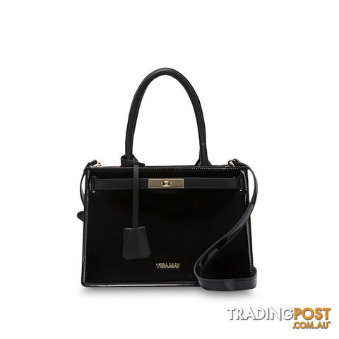 BLAKE Black Patent Luxe Designer Womens Handbag