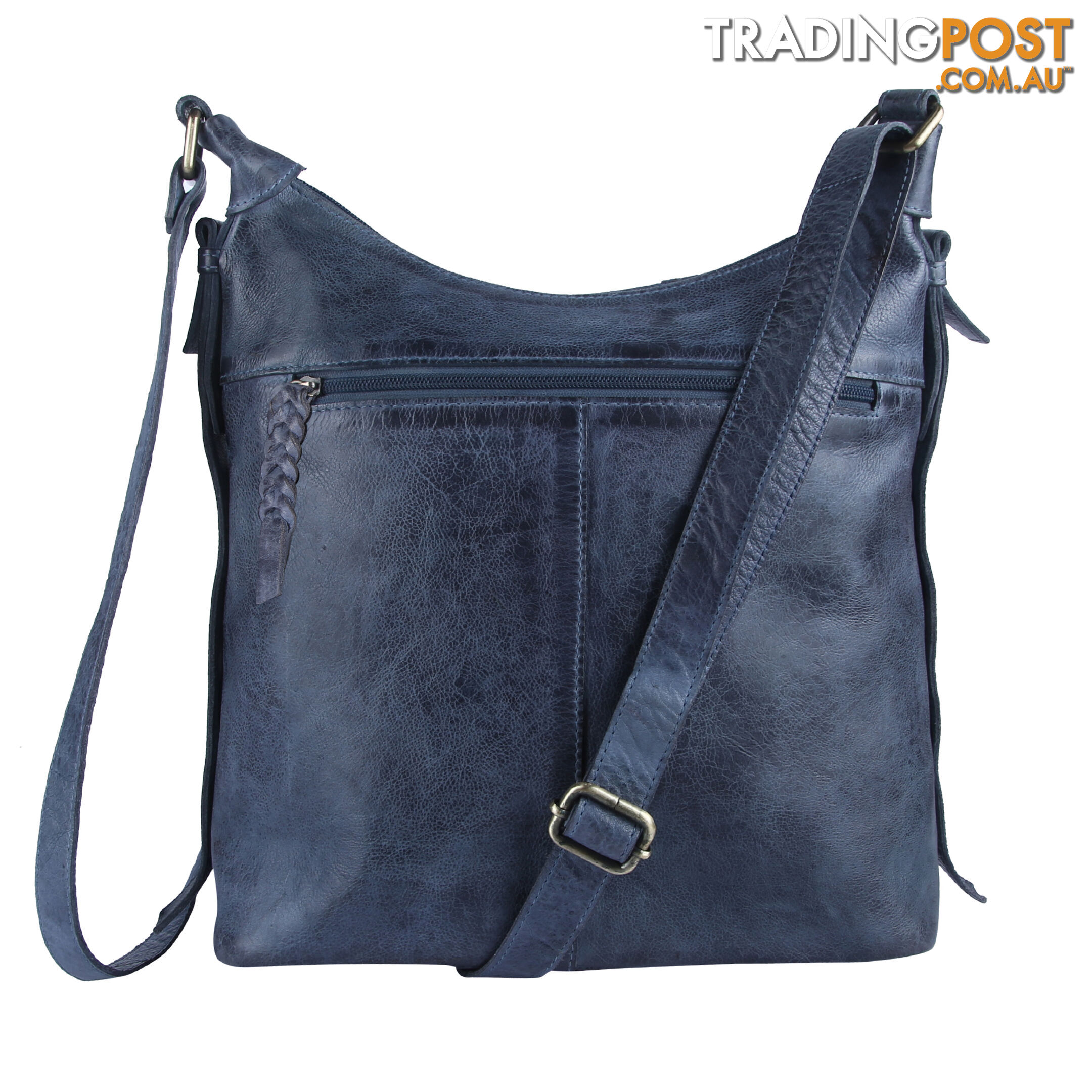 BLAZE Denim Blue Genuine Leather Womens Handbag