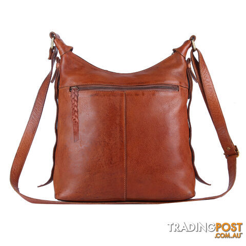 BLAZE Tan Genuine Leather Womens Handbag