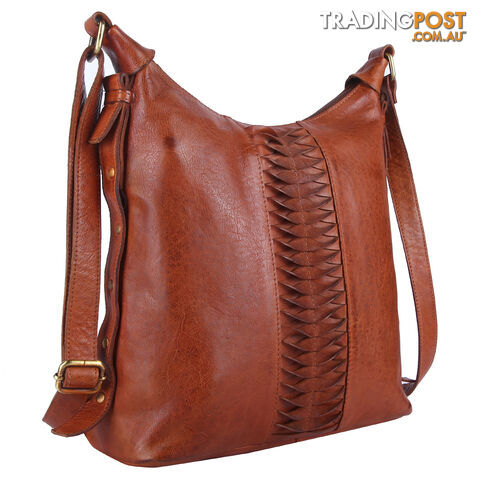 BLAZE Tan Genuine Leather Womens Handbag