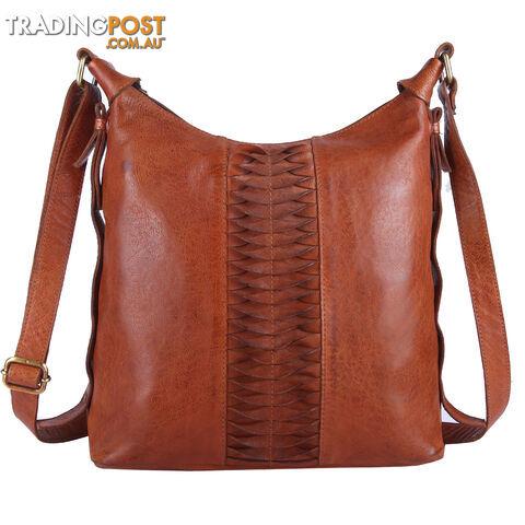 BLAZE Tan Genuine Leather Womens Handbag