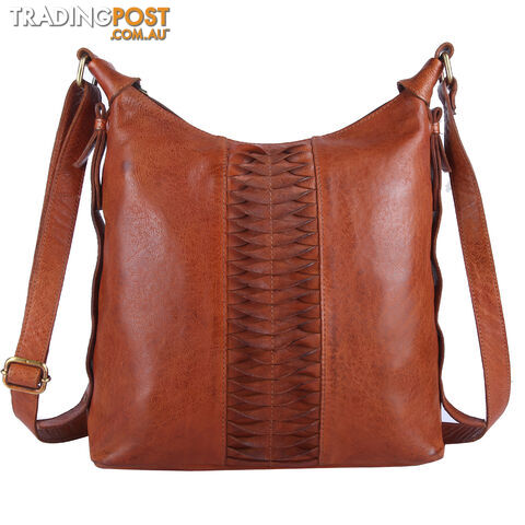 BLAZE Tan Genuine Leather Womens Handbag