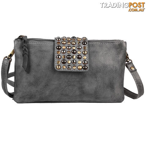 WALDEN DARK GREY GENUINE LEATHER LADIES HANDBAG