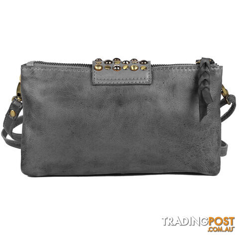 WALDEN DARK GREY GENUINE LEATHER LADIES HANDBAG