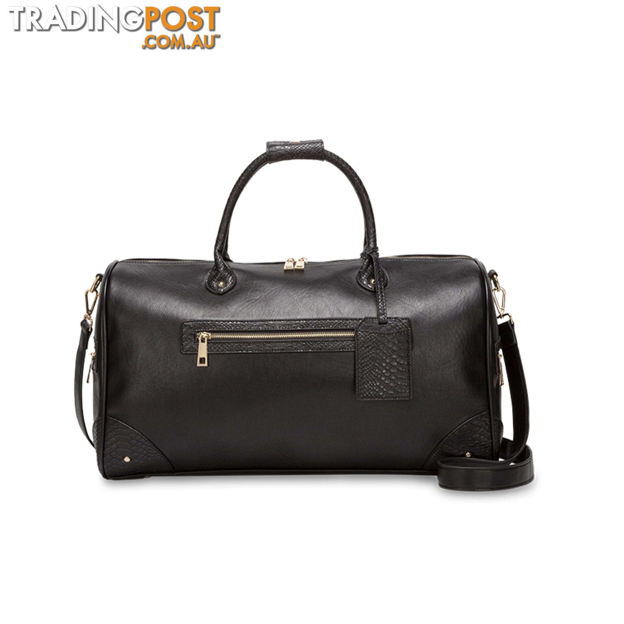 ANZIO BLACK  OVERNIGHT TRAVEL BAG