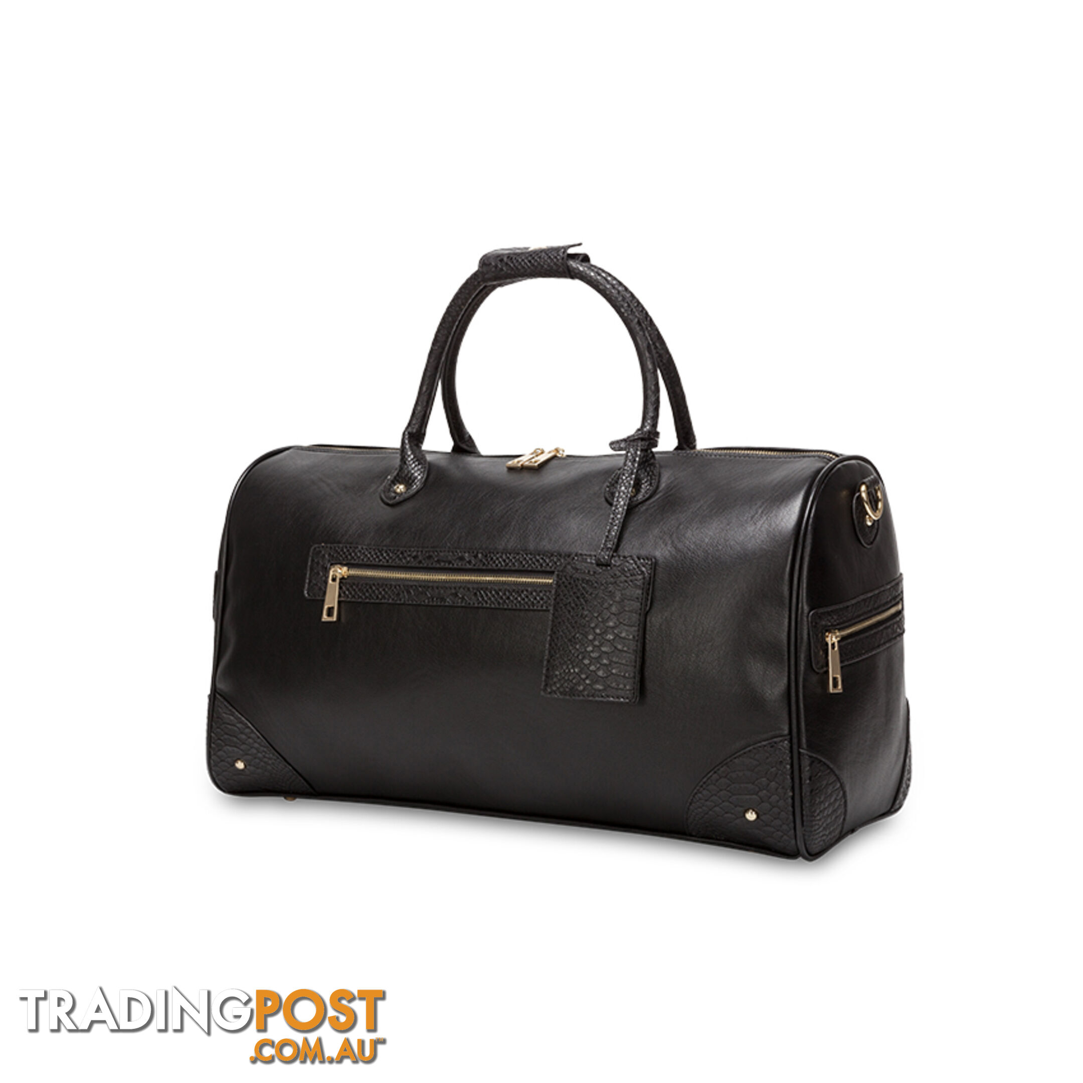 ANZIO BLACK  OVERNIGHT TRAVEL BAG