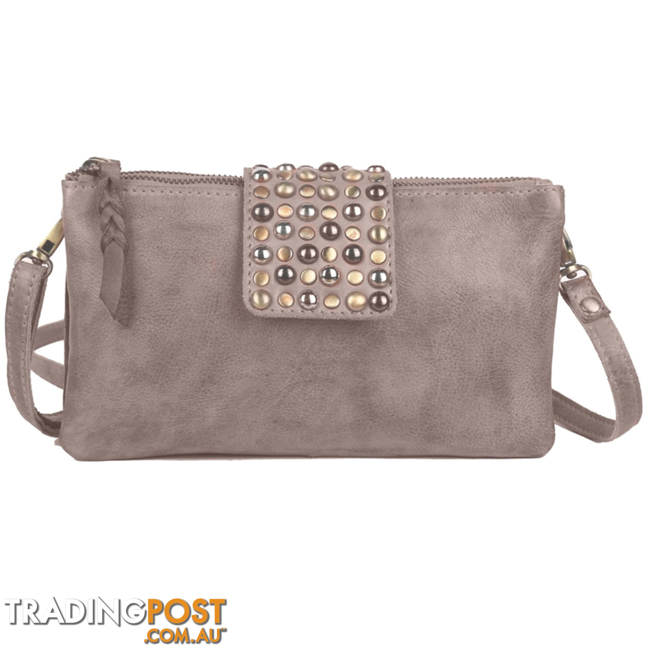 WALDEN GREY GENUINE LEATHER LADIES HANDBAG