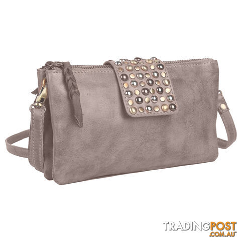 WALDEN GREY GENUINE LEATHER LADIES HANDBAG