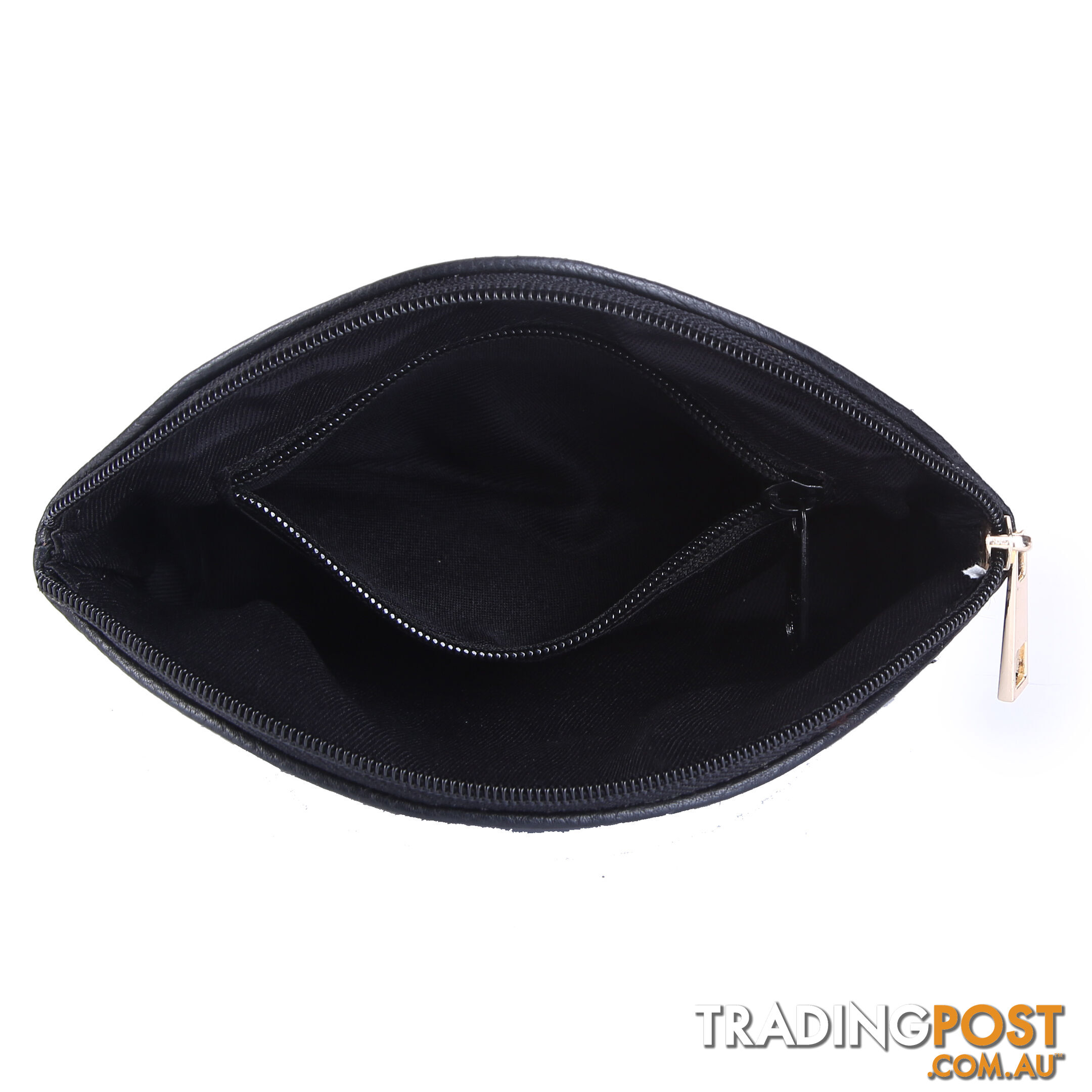 ASHTON Black Cowhide Clutch Coin Purse