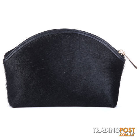 ASHTON Black Cowhide Clutch Coin Purse