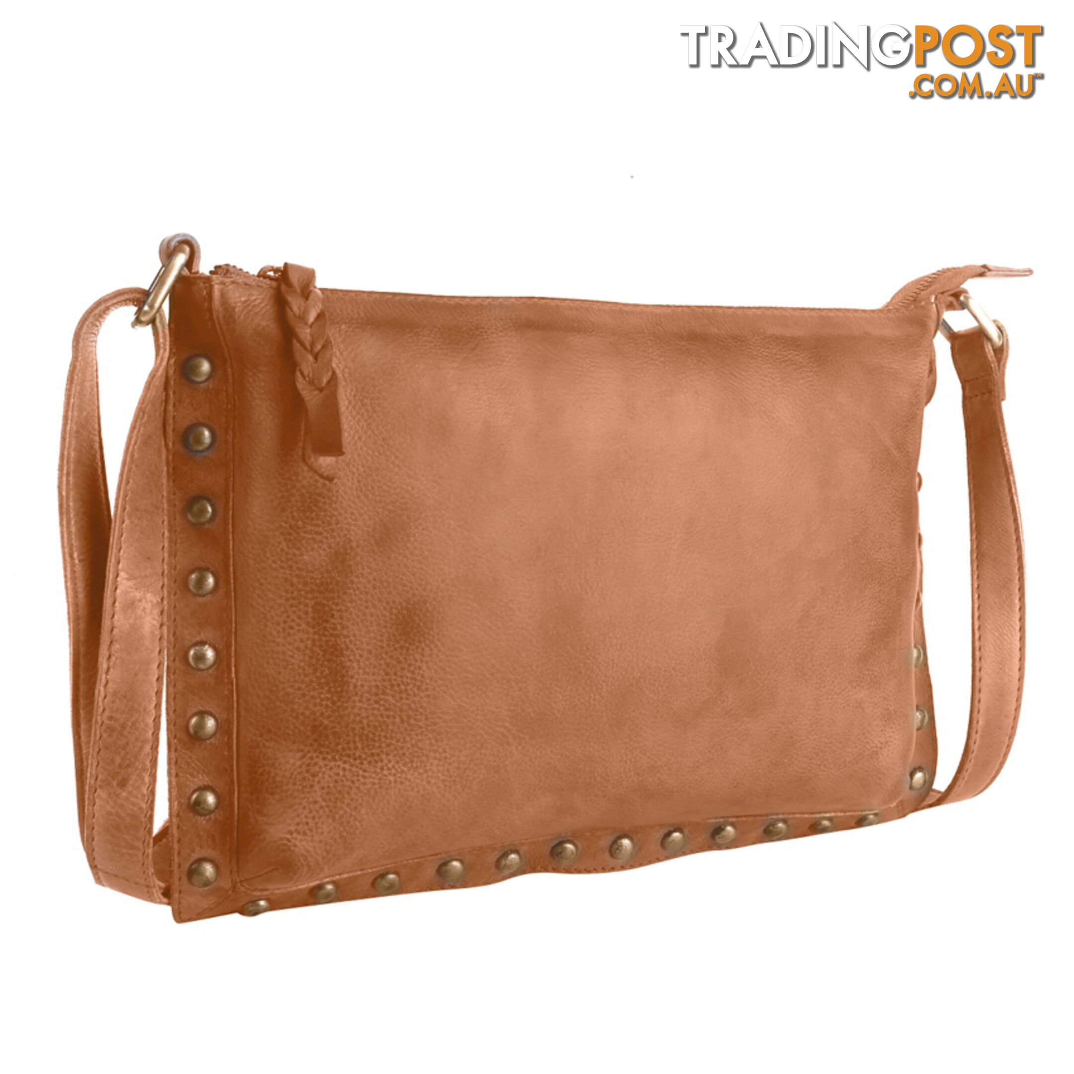 WILD TAN GENUINE LEATHER LADIES HANDBAG