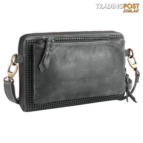 WADE DARK GREY GENUINE LEATHER LARGE WALLET