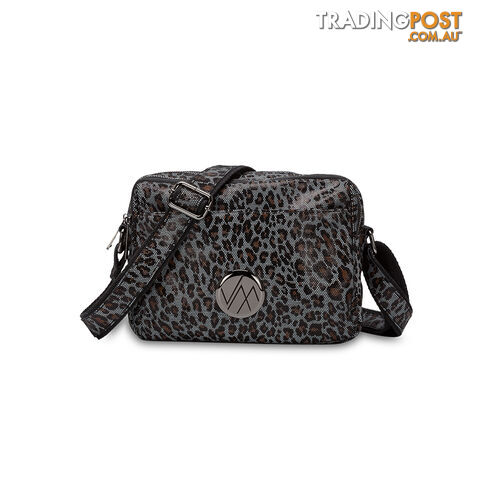 BAMBINA Black Leopard Genuine Leather Crossbody Handbags