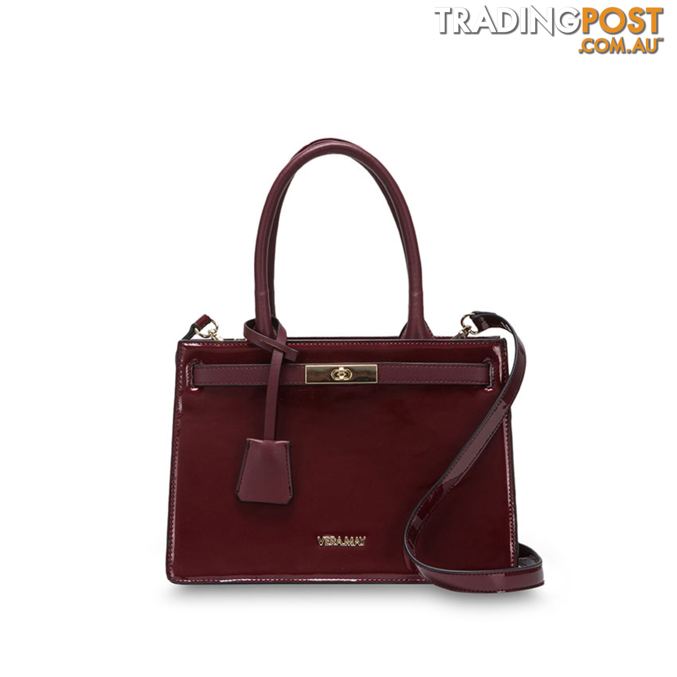 BLAKE Wine Patent Luxe Designer Womens Handbag