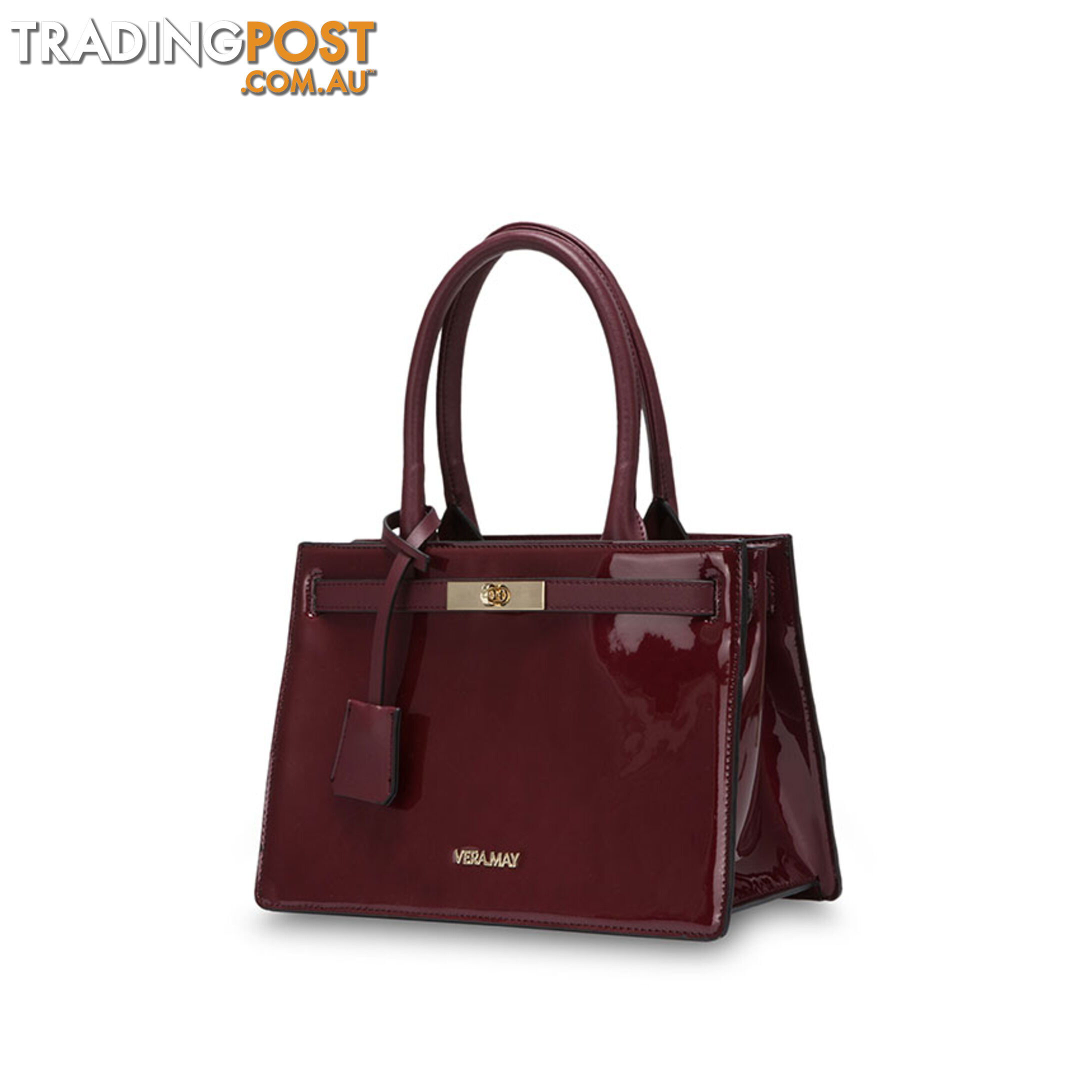 BLAKE Wine Patent Luxe Designer Womens Handbag