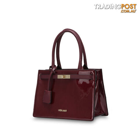 BLAKE Wine Patent Luxe Designer Womens Handbag