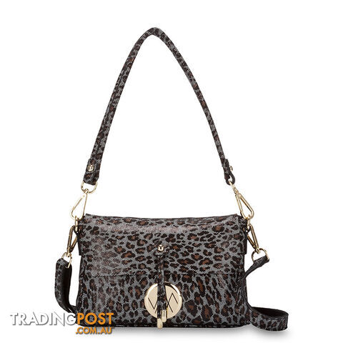 Jules Black Leopard Crossbody Genuine Leather Womens Handbag