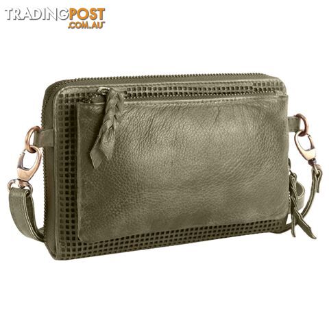 WADE OLIVE GENUINE LEATHER LARGE WALLET