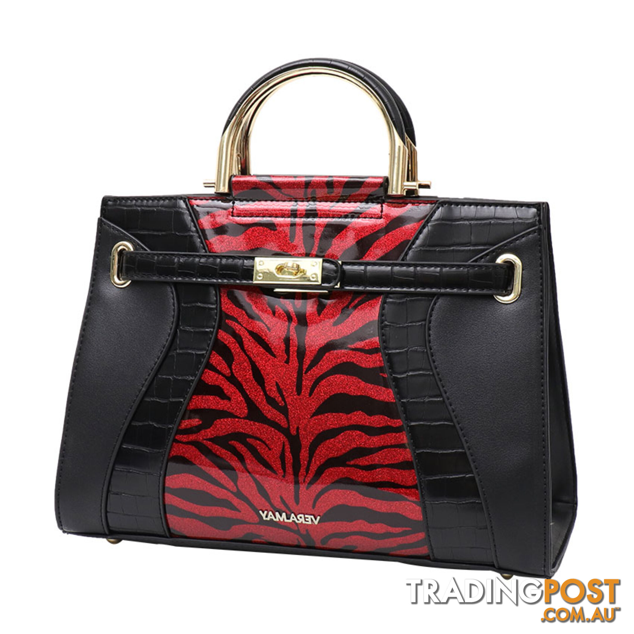 JESSICA RED FAUX LEATHER LADIES HANDBAG