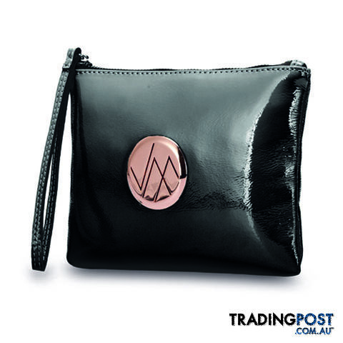 GIA BLACK/ROSE GENUINE LEATHER LADIES CLUTCH