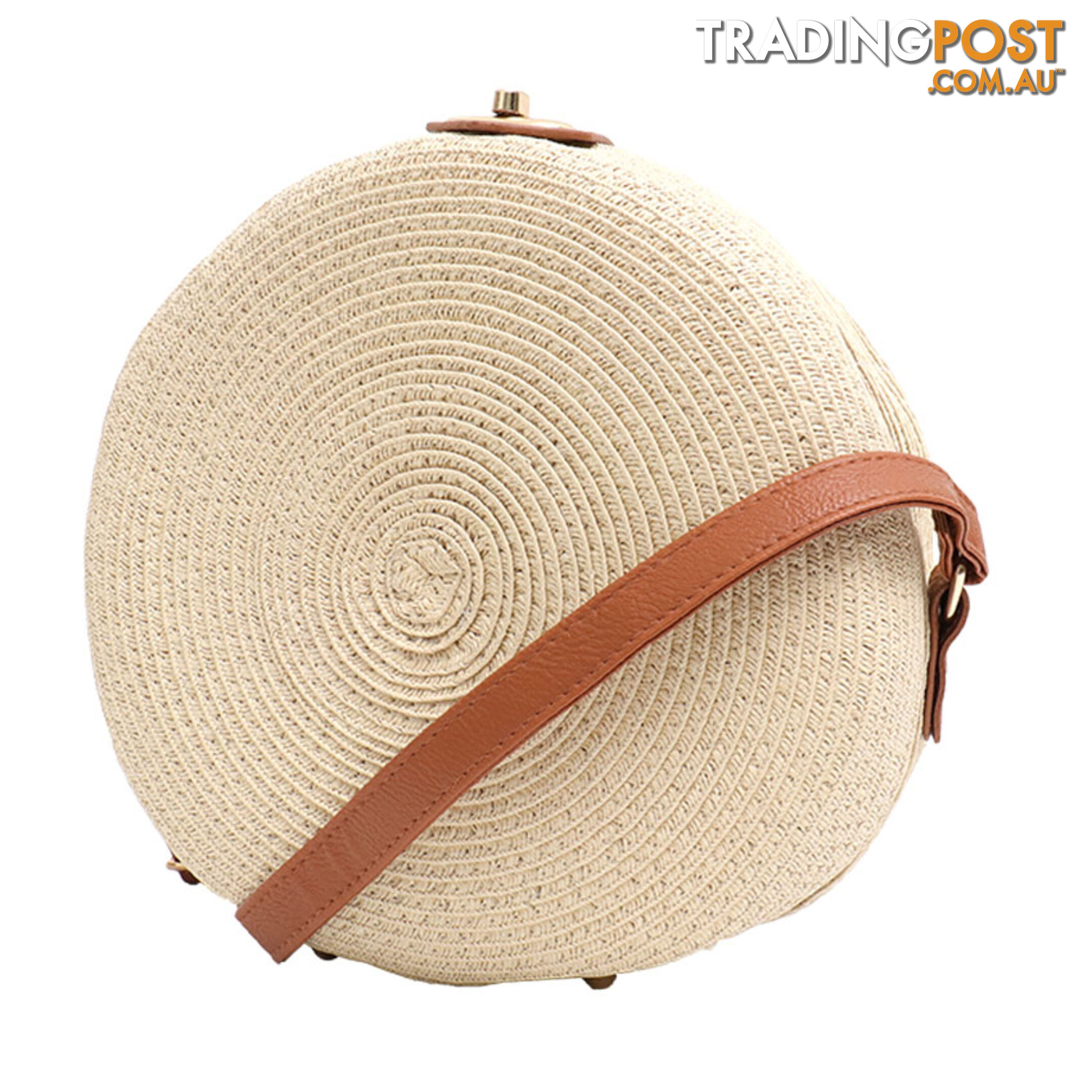 LOVELY CREAM WOMEN'S ROUND SUMMER BEACH BAG