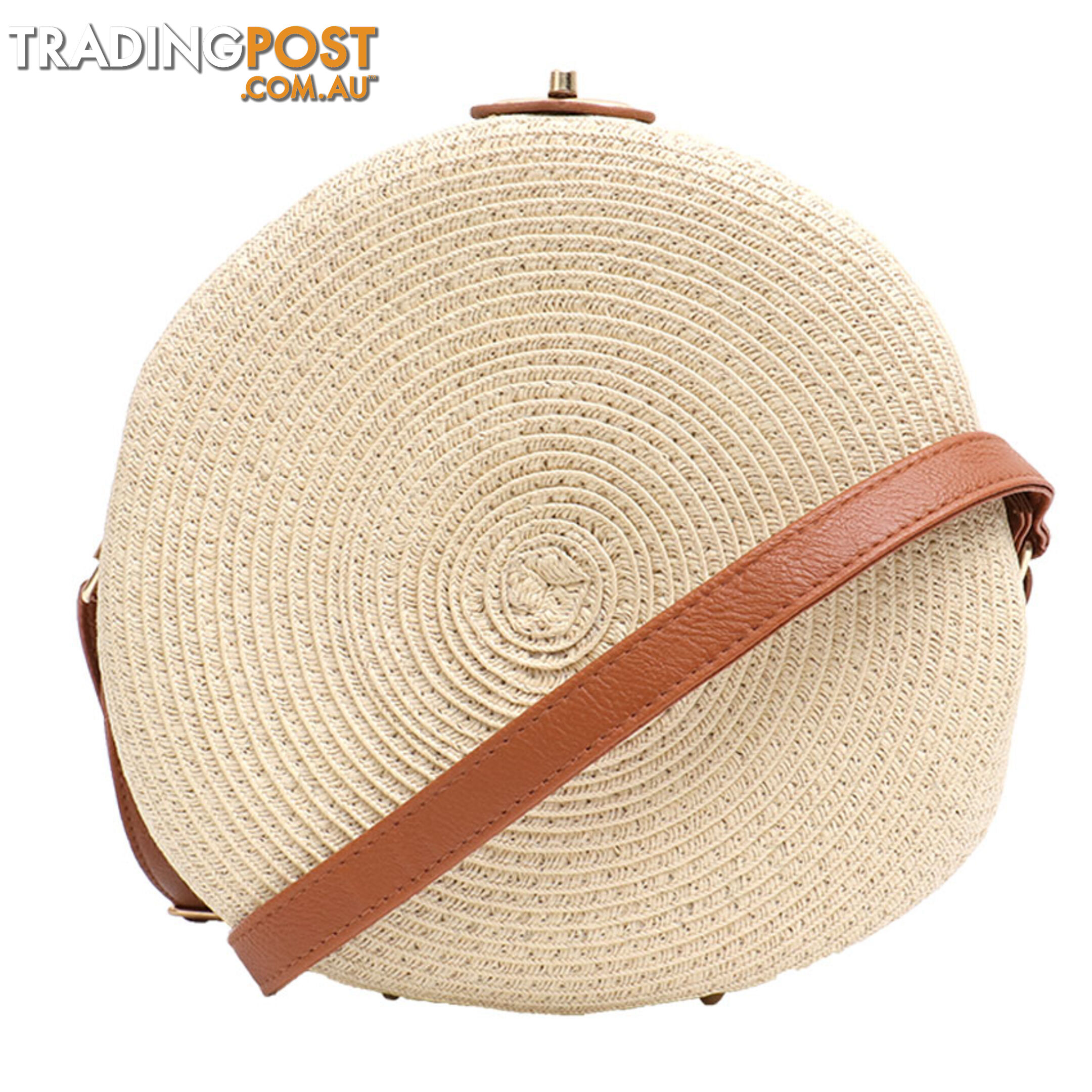 LOVELY CREAM WOMEN'S ROUND SUMMER BEACH BAG