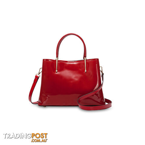 FEDELLA Red Patent Faux Leather  Womens Handbag